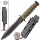 Military Survival Spear Point Mini Neck Knife Olive Drab