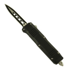 Mini 7" Black D/A OTF Automatic Knife Two Tone Dagger