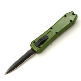 5" Mini Coffin Army Green D/A OTF Automatic Knife Black Dagger