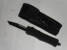 Mini Delta Force 6 Inch Black Automatic Knife Black Tanto Serrated