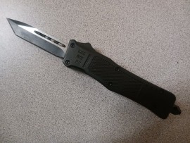 Mini Delta Force D/A OTF Black Automatic Knife Two Tone Tanto