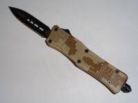 Mini Delta Force Desert Camo Automatic Knife Black Dagger