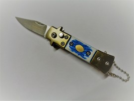 Mini Duck Automatic Knife Blue Bone