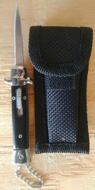 Mini Black D/A OTF Automatic Knife Satin Flat Grind