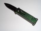 Mini Joker 4.5" Green Automatic Knife Safety Black Dagger