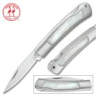 Mini Kissing Crane 4" Genuine Pearl Folding Knife
