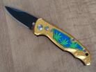 Mini Marijuana Automatic Knife Gold