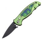 Mini Marijuana Automatic Knife Green