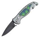 Mini Marijuana Automatic Knife Silver
