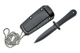 Mini Neck Knife Black Double Edge Dagger 5 1/2 inch