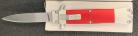 Mini OTF Red Switchblade Stiletto Automatic Knife Satin Flat Grind