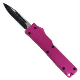 Firecracker Mini D/A OTF Automatic Knife Pink Black Drop Point 5"