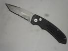 New Old Stock Black Automatic Knife Tanto Serrated