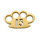Number 13 Cut Palm 10 Ounce Brass Knuckles Paperweight