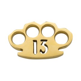 Number 13 Cut Palm 10 Ounce Brass Knuckles Paperweight