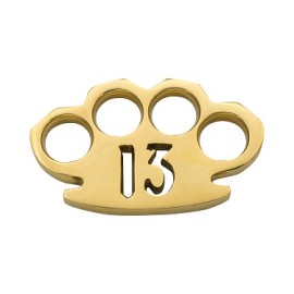 Number 13 Cut Palm 10 Ounce Brass Knuckles Paperweight