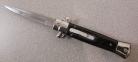 Old School 9" Black Marble Stiletto D/A OTF Automatic Knife Satin Bayo