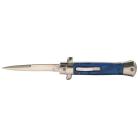 Old School 9" Blue Stiletto D/A OTF Automatic Knife Satin Bayo