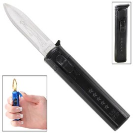 Out The Front OTF Butane Lighter Automatic Knife Black