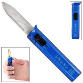 Out The Front OTF Butane Lighter Automatic Knife Blue