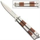 Outback Rosewood Sectional Butterfly Knife Satin Drop Point