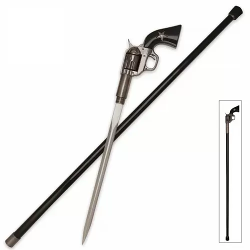 Outlaw Revolver Fantasy Sword Cane