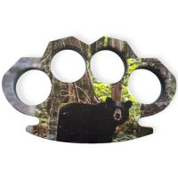 Large Black Bear in the Woods Brass Knuckles Paper Weight