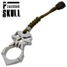 Paracord Skull Keychain Silver Bottle Opener Self Defense Tool