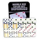 Perrini Double 6 Colored Dots Dominoes Game Set 28 PC