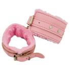 Pink Leather Fuzzy Handcuffs