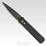 Pro-Tech Godfather Automatic Knife Black AL Spear Point (4" DLC Black)