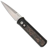 Pro-Tech Godson Automatic Knife Black Livewire CF (7.56" Overall)