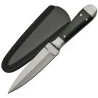 Protector 6.5" Black Horn Boot Knife Satin Dagger