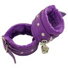 Purple Leather Fuzzy Handcuffs