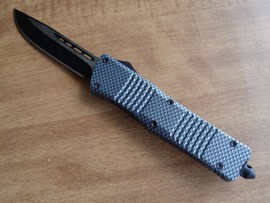 Race Day Checkered D/A OTF Automatic Knife Two Tone Drop