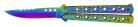 Rainbow Fish Balisong Folding Butterfly Knife Drop Point