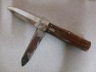 Rare Bird 2 Blade Automatic Knife Wood Satin