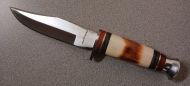 Red Deer Hunting Knife Burnt Bone Handle
