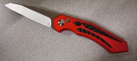 Diablo Automatic Knife Red Satin Plain