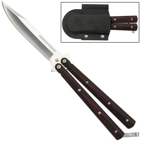 Micarta Red Wood Heavy Duty Butterfly Knife