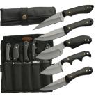 Rite Edge 5 Piece Skinner Hunting Knife Set Nylon Knife Roll Sheath