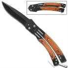 Rosewood Butterfly Knife Black Curved Handle gbs53