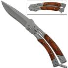 Rosewood Butterfly Knife Silver Curved Handle gbs52