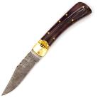 Roughneck Driller Brown Bone Automatic Lever Lock Knife
