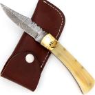 Roughneck Driller Camel Bone Handcrafted Automatic Lever Lock Knife