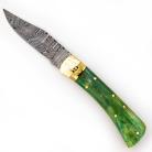 Roughneck Driller Green Bone Handcrafted Automatic Lever Lock Knife