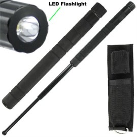 Rubber Grip Flashlight Extendable Baton 23 inch