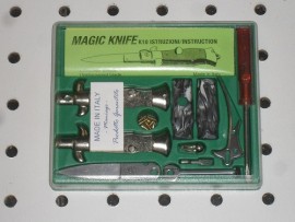 SKM 4" Imitation Horn Italian Stiletto Keychain Automatic Knife Kit
