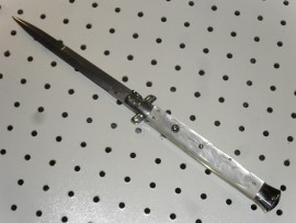 SKM/AB 13 inch Italian Stiletto Imitation Pearl Bayo Automatic Knife
