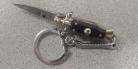 SKM Black 2.75" Stiletto Automatic Knife Satin Flat Keychain